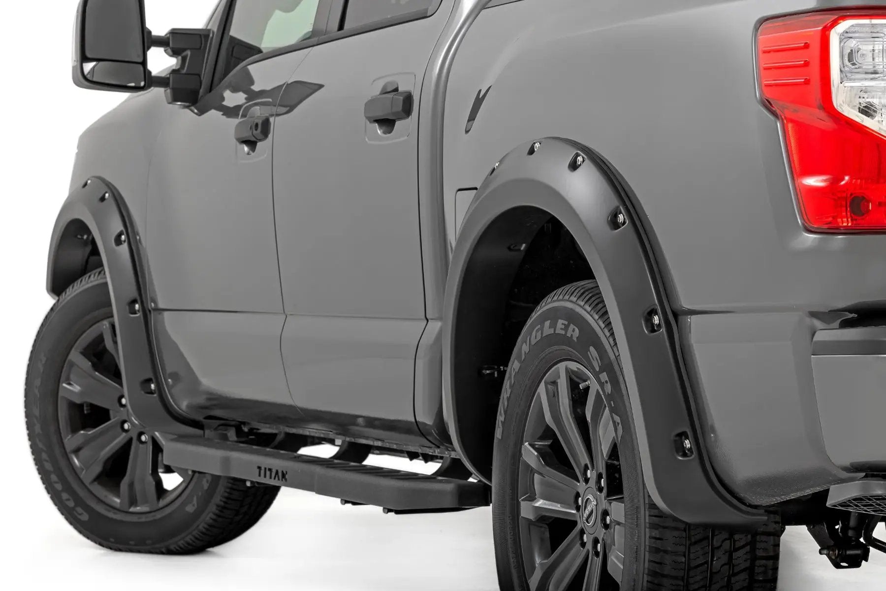 Pocket Fender Flares | Crew Cab | W/O Emblem | Gloss Black | Nissan Titan (17-24) by Rough Country