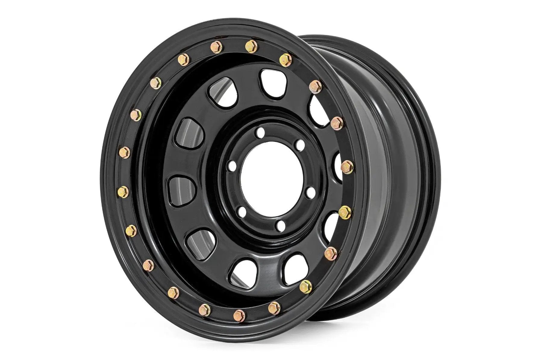 Steel Simulated Bead Lock Wheel | Black | 15x10 | 5x4.5 | 3.30 Bore | -39 by Rough Country