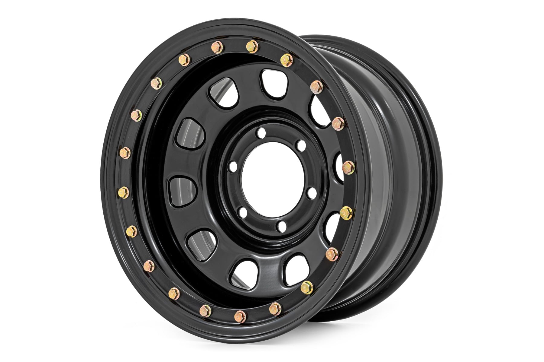 Steel Simulated Beadlock Wheel | Black | 15x8 | 5x4.5 | 3.30 Bore | -19 by Rough Country