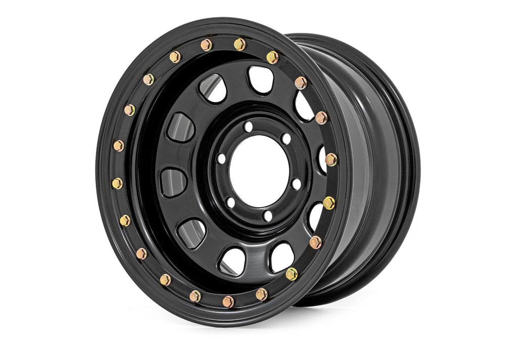Steel Simulated Bead Lock Wheel | Black | 17x9 | 6x5.5 | 4.25 Bore | -12 by Rough Country