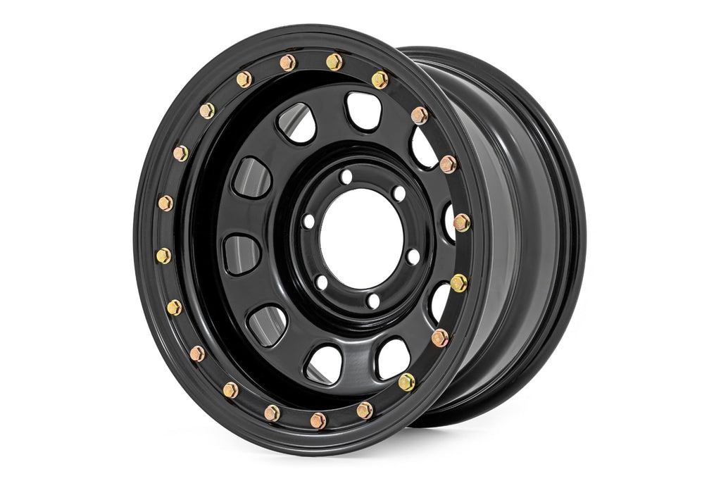 Steel Simulated Bead Lock Wheel | Black | 16x8 | 6x5.5 | 4.25 Bore | -12 by Rough Country