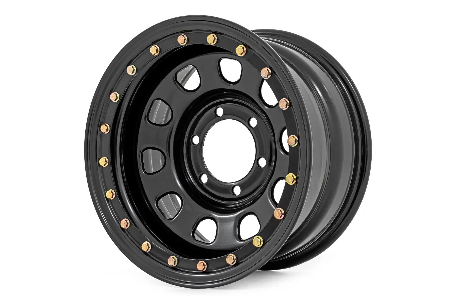 Steel Simulated Bead Lock Wheel | Black | 16x8 | 6x5.5 | 4.25 Bore | -12 by Rough Country