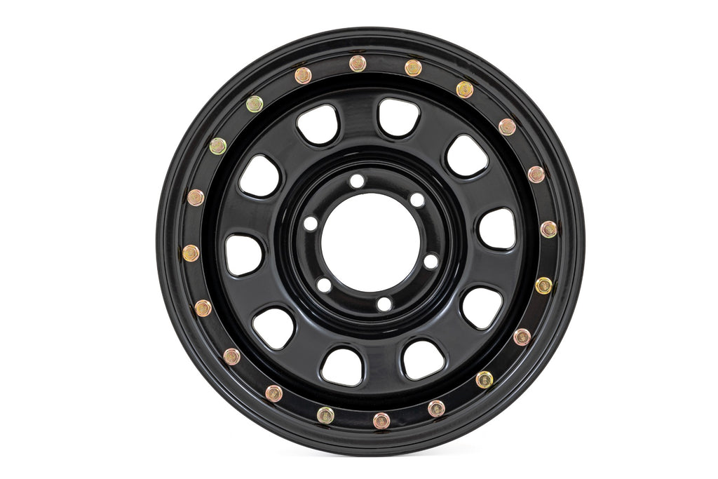 Steel Simulated Bead Lock Wheel | Black | 16x8 | 6x5.5 | 4.25 Bore | -12 by Rough Country