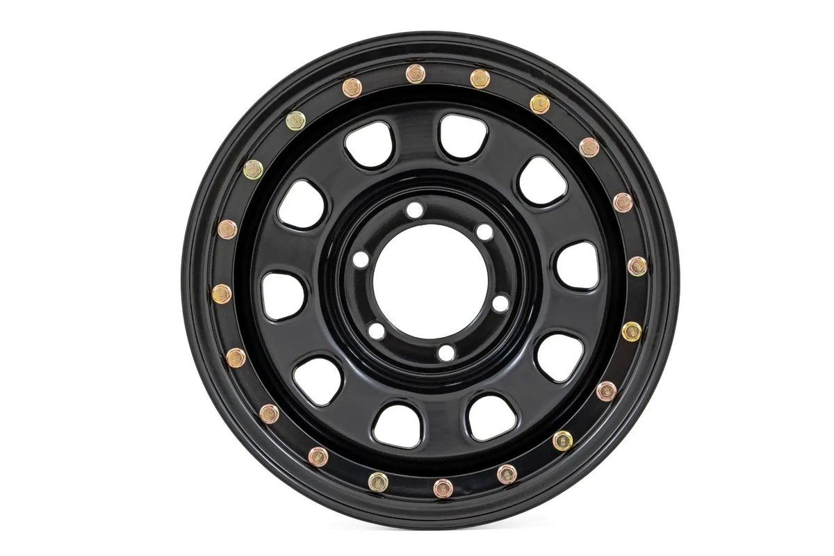 Steel Simulated Bead Lock Wheel | Black | 15x10 | 5x4.5 | 3.30 Bore | -39 by Rough Country