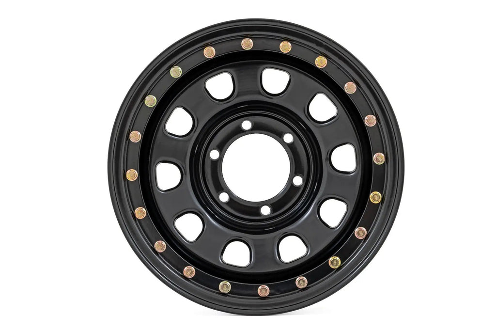 Steel Simulated Beadlock Wheel | Black | 15x8 | 5x4.5 | 3.30 Bore | -19 by Rough Country