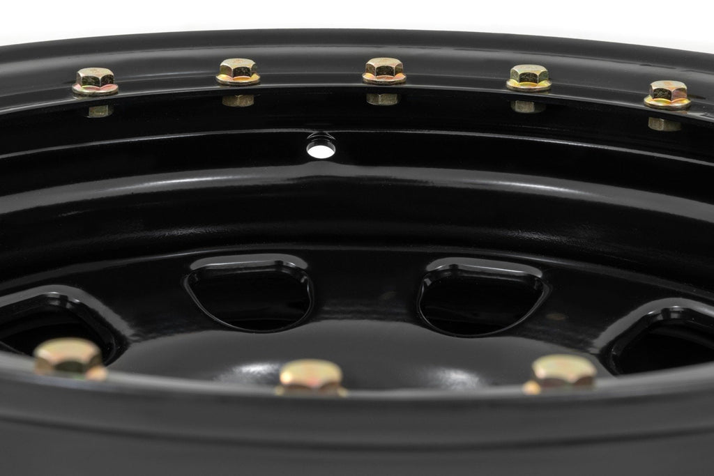 Steel Simulated Bead Lock Wheel | Black | 15x10 | 5x4.5 | 3.30 Bore | -39 by Rough Country