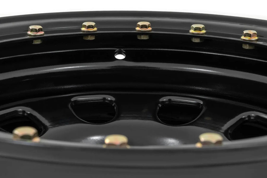 Steel Simulated Bead Lock Wheel | Black | 15x10 | 5x4.5 | 3.30 Bore | -39 by Rough Country