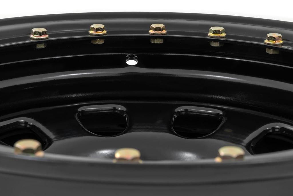 Steel Simulated Beadlock Wheel | Black | 15x8 | 5x4.5 | 3.30 Bore | -19 by Rough Country