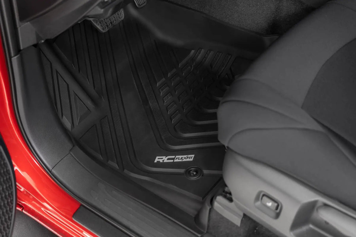 Flex Fit Floor Mats | Front & Rear | Crew | Toyota Tacoma 2WD/4WD (2024-2026) by Rough Country
