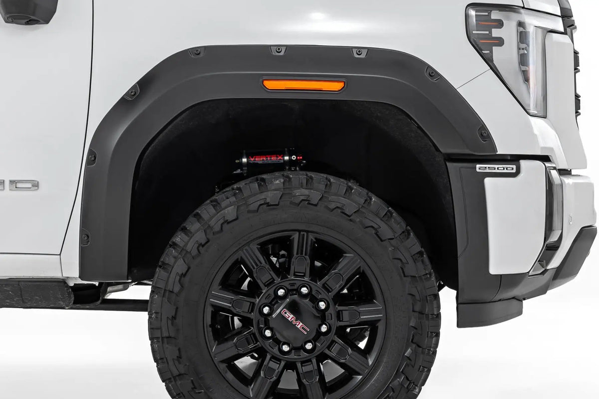 Pocket Fender Flares | GBA Black | GMC Sierra 2500 HD/Sierra 3500 HD (20-26) by Rough Country