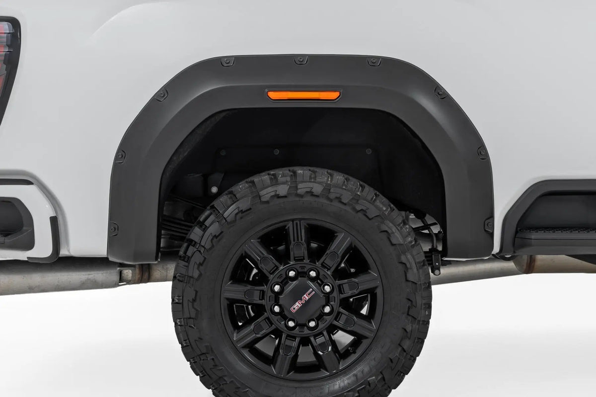Pocket Fender Flares | GBA Black | GMC Sierra 2500 HD/Sierra 3500 HD (20-26) by Rough Country