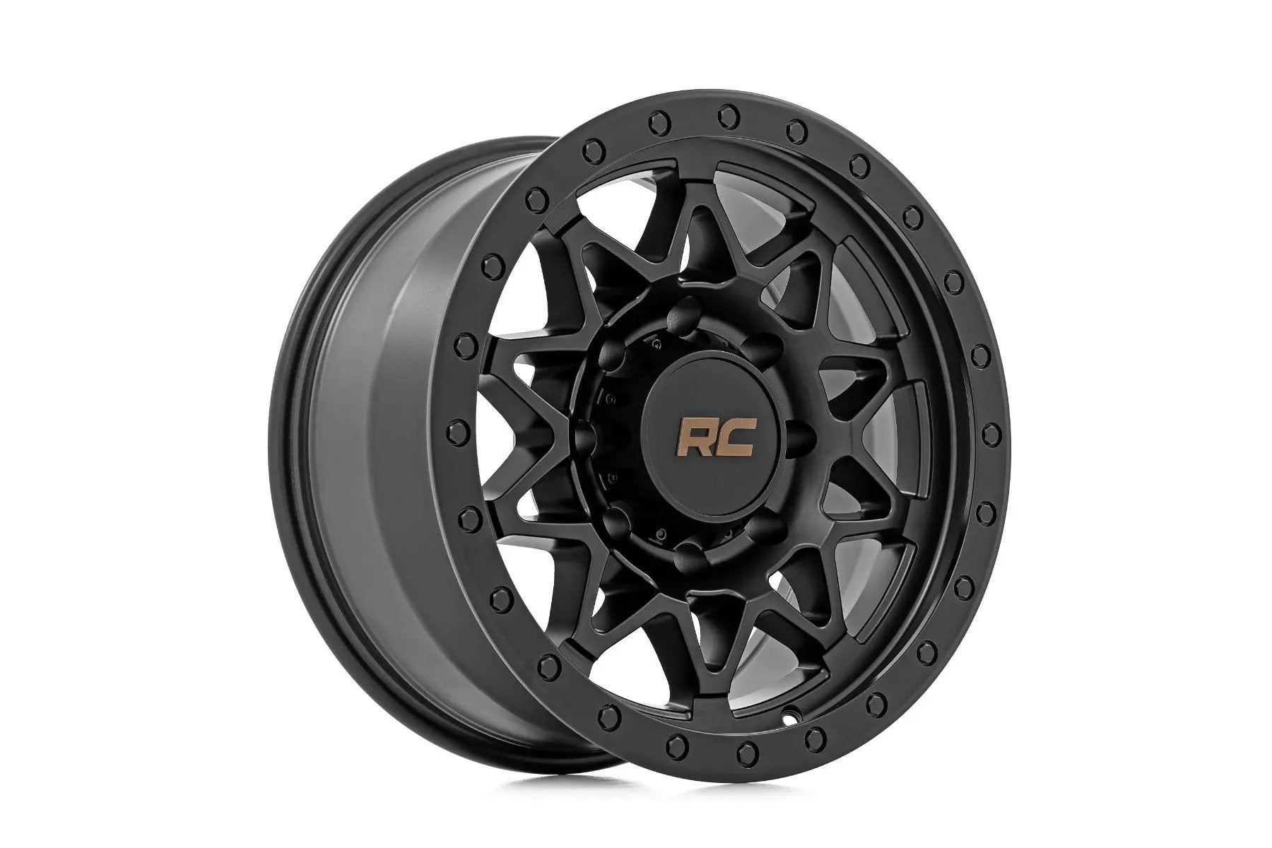 Rough Country 78 Series Wheel | Simulated Beadlock | Black | 18x9 | 8x170 | 0mm by Rough Country