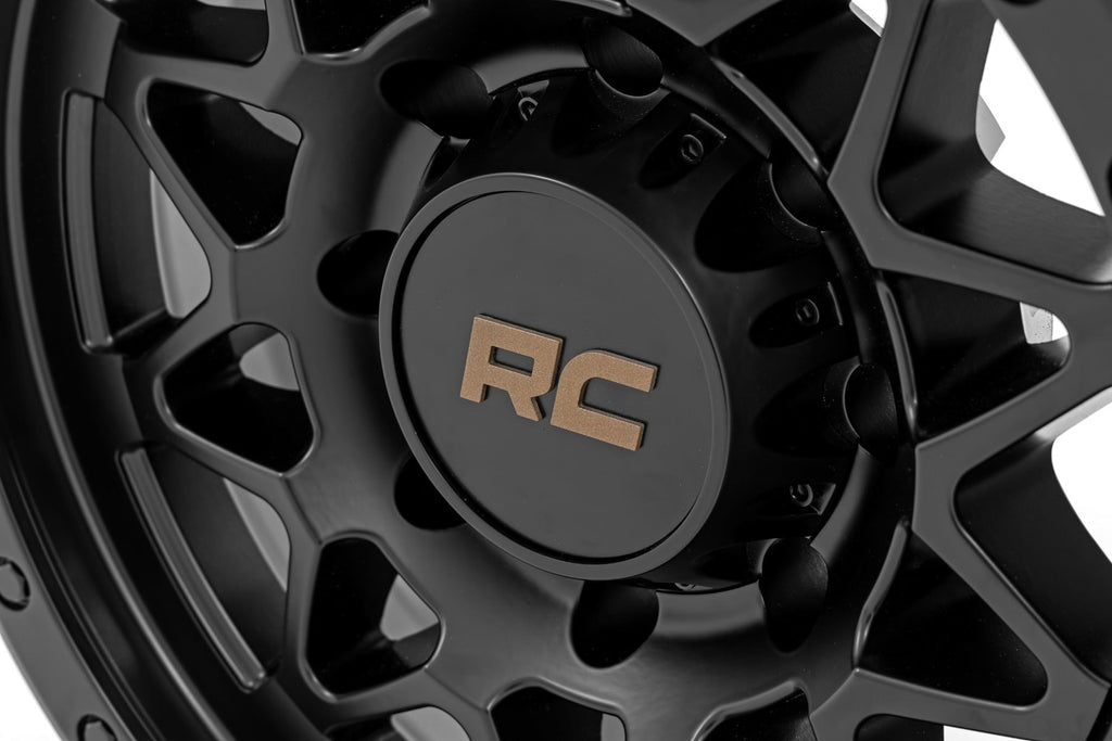 Rough Country 78 Series Wheel | Simulated Beadlock | Black | 18x9 | 8x170 | -12mm by Rough Country