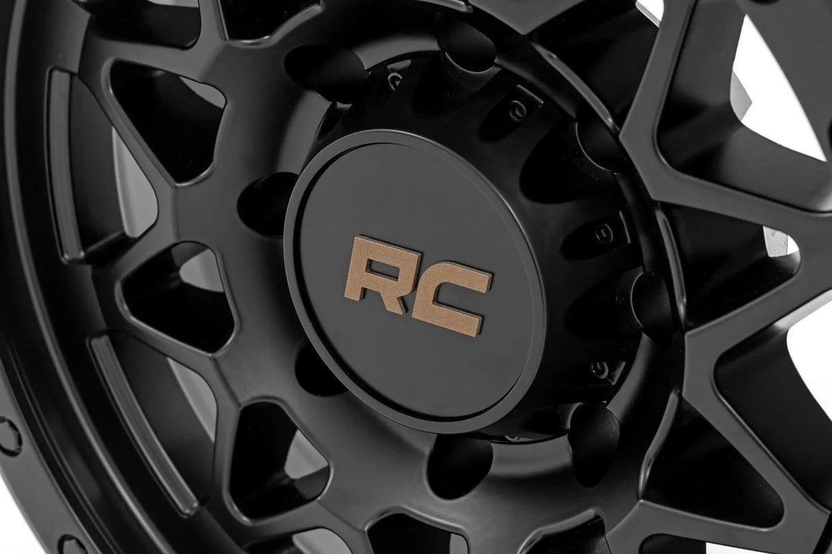Rough Country 78 Series Wheel | Simulated Beadlock | Black | 18x9 | 8x170 | 0mm by Rough Country