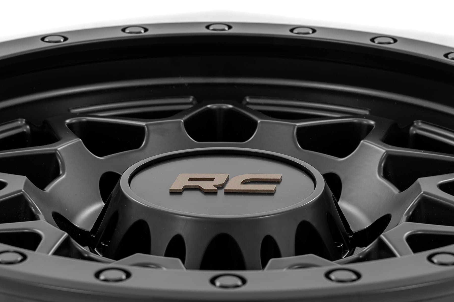 Rough Country 78 Series Wheel | Simulated Beadlock | Black | 18x9 | 8x170 | -12mm by Rough Country
