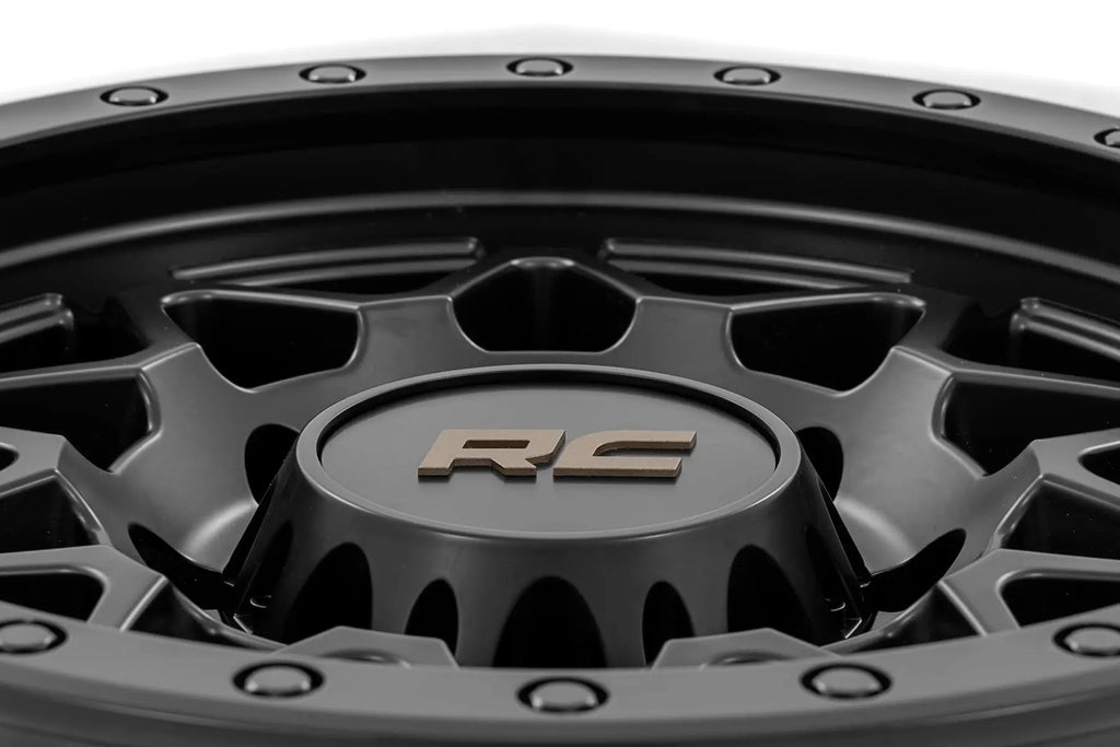 Rough Country 78 Series Wheel | Simulated Beadlock | Black | 18x9 | 8x170 | -12mm by Rough Country