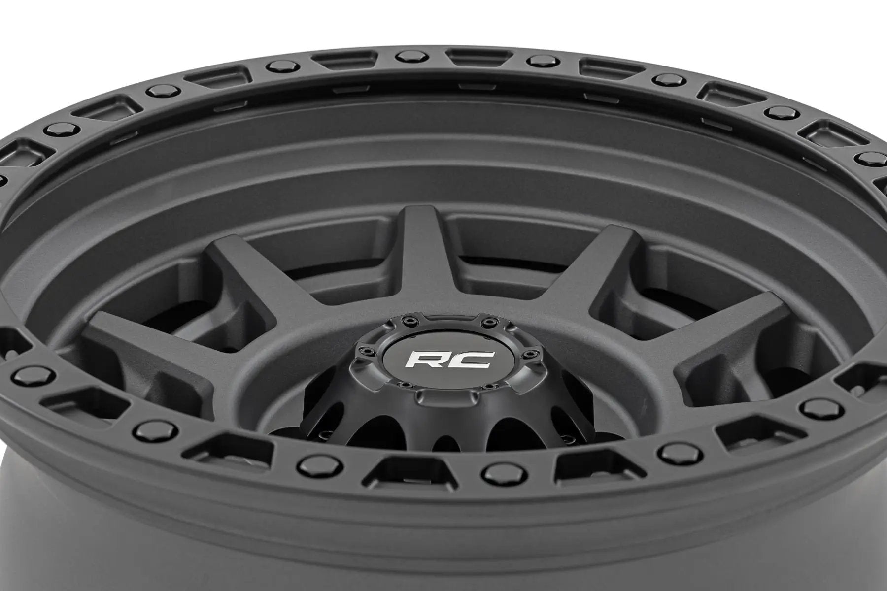 Rough Country 85 Series Wheel | Simulated Beadlock | Gunmetal Gray/Black | 17x9 | 5x5 | -12mm by Rough Country