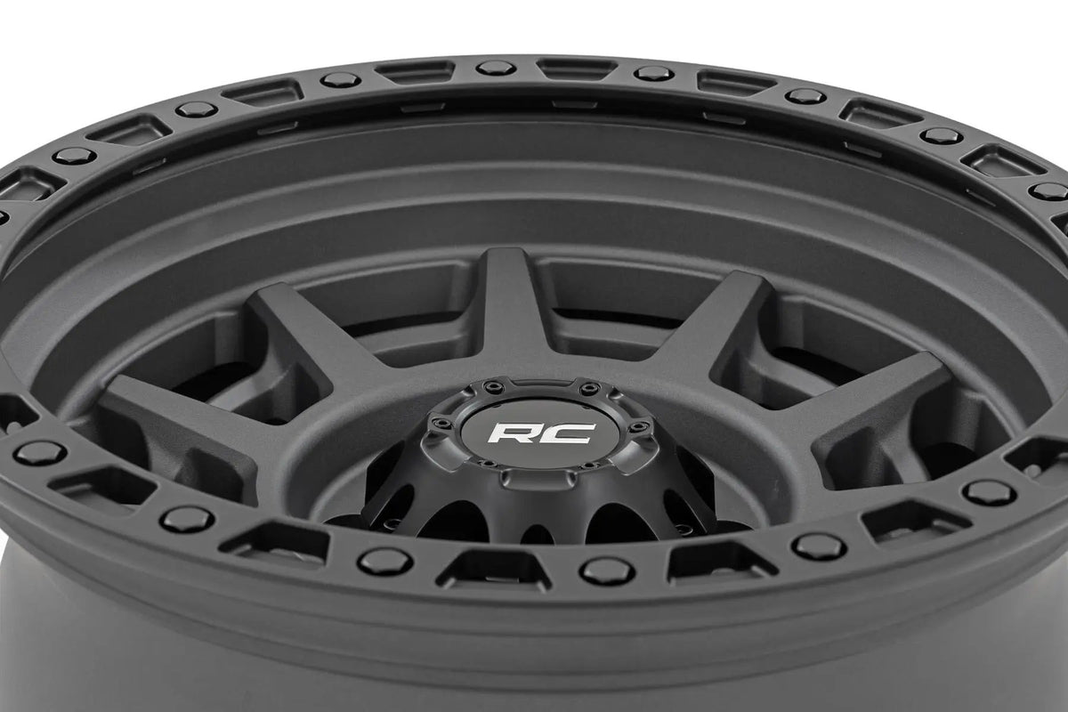 Rough Country 85 Series Wheel | Simulated Beadlock | Gunmetal Gray/Black | 17x9 | 5x5.5 | -0mm by Rough Country