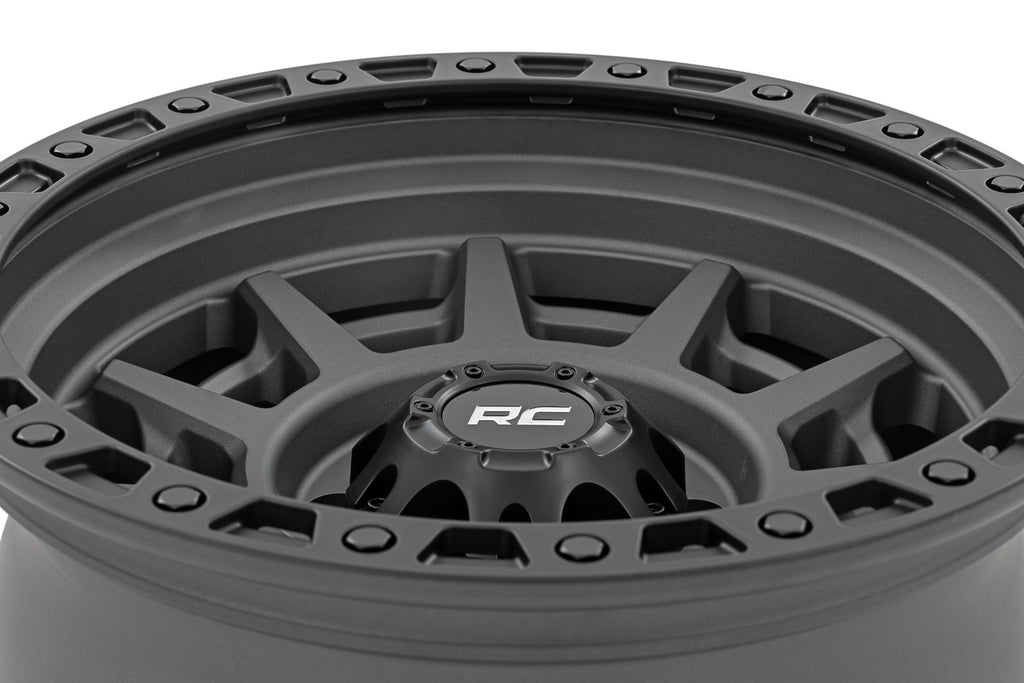 Rough Country 85 Series Wheel | Simulated Beadlock | Gunmetal Gray/Black | 17x9 | 8x6.5 | +0 by Rough Country