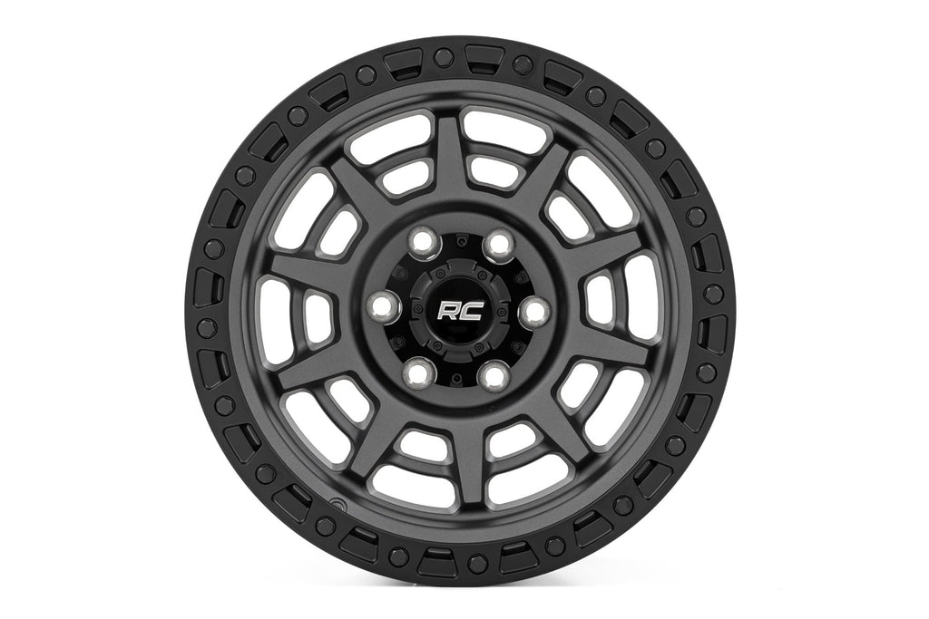 Rough Country 85 Series Wheel | Simulated Beadlock | Gunmetal Gray/Black | 17x9 | 8x6.5 | +0 by Rough Country