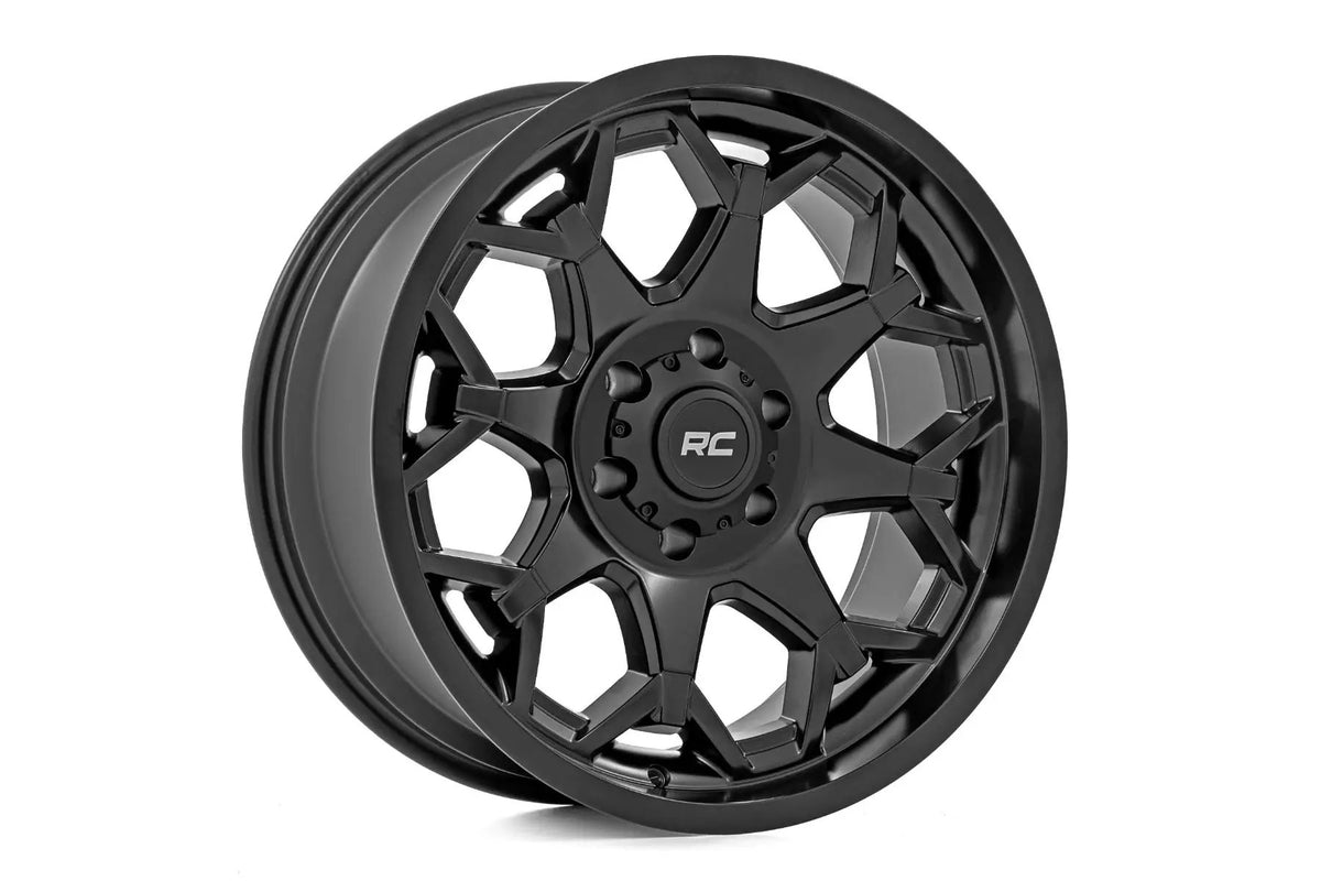 Rough Country 80 Series Wheel | One-Piece | Semi Gloss Black | 20x10 | 6x5.5 | -19mm by Rough Country