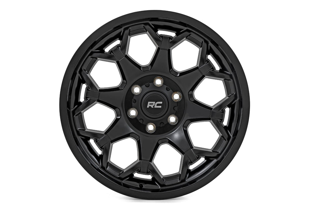 Rough Country 80 Series Wheel | One-Piece | Semi Gloss Black | 20x10 | 6x5.5 | -19mm by Rough Country