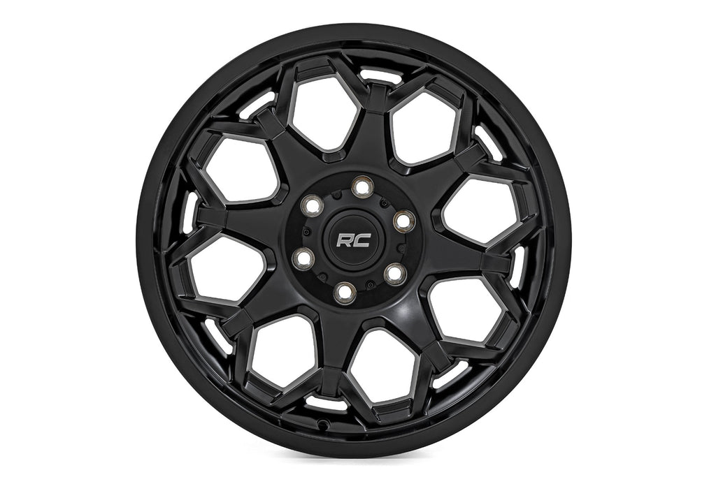 Rough Country 80 Series Wheel | One-Piece | Semi Gloss Black | 20x10 | 6x5.5 | -19mm by Rough Country