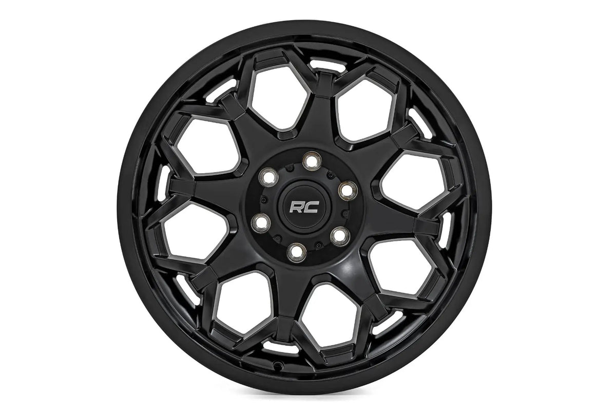 Rough Country 80 Series Wheel | One-Piece | Semi Gloss Black | 20x10 | 5x5 | -19mm