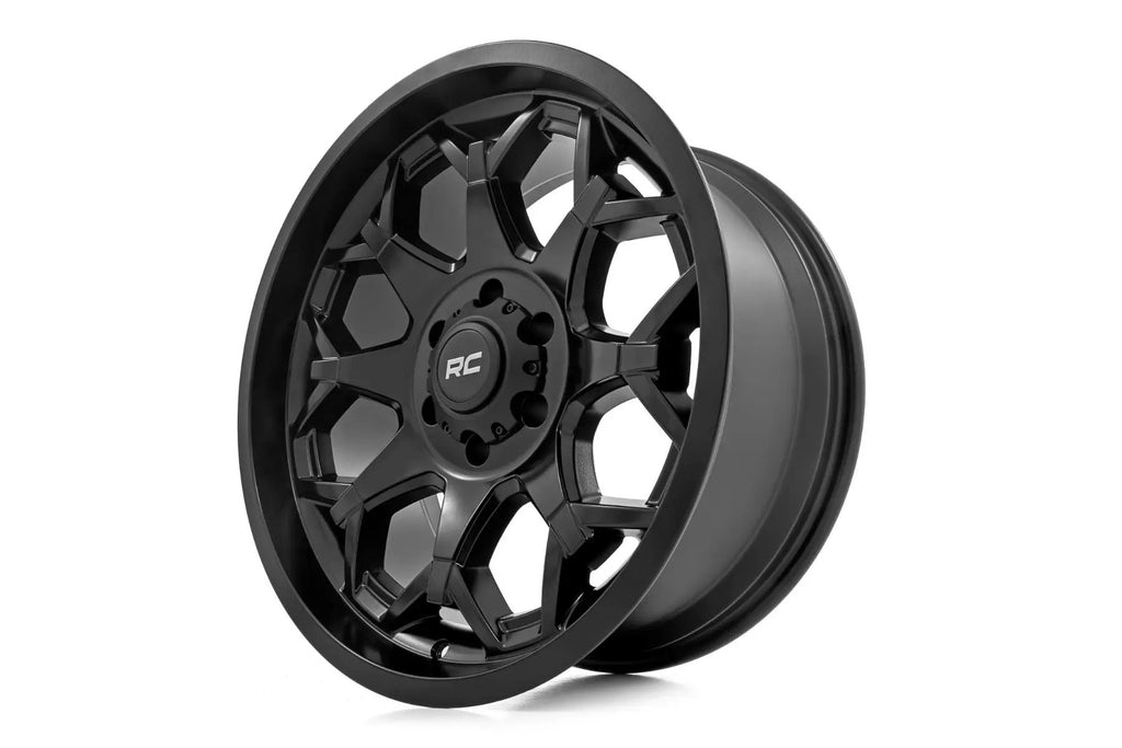 Rough Country 80 Series Wheel | One-Piece | Semi Gloss Black | 20x10 | 8x180 | -19mm by Rough Country