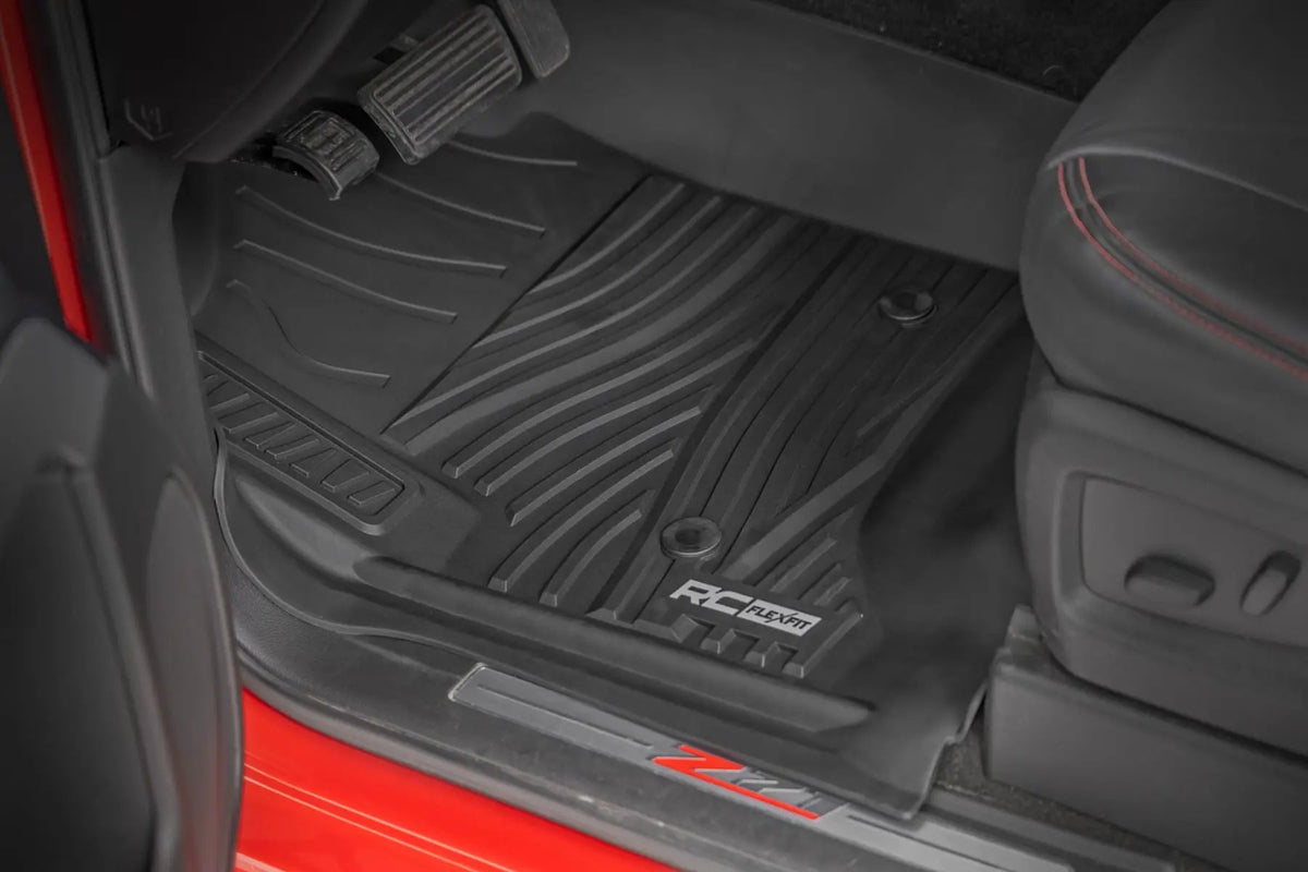 Flex-Fit Floor Mats | FR & RR | FR Bucket | Crew | Chevy/GMC 1500/2500HD/3500HD 2WD/4WD by Rough Country
