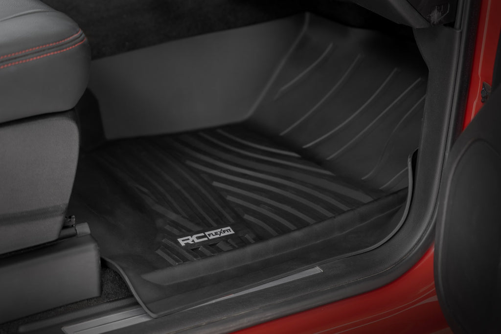 Flex-Fit Floor Mats | FR & RR | FR Bucket | Crew | Chevy/GMC 1500/2500HD/3500HD 2WD/4WD by Rough Country