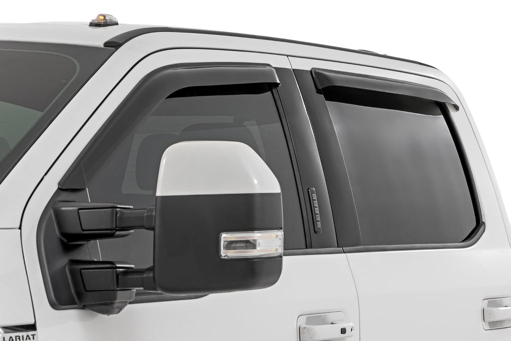 Side Window Deflectors | Tape On Rain Guard | Ford F-150/Lightning/F-250/F-350/Raptor (15-26) by Rough Country