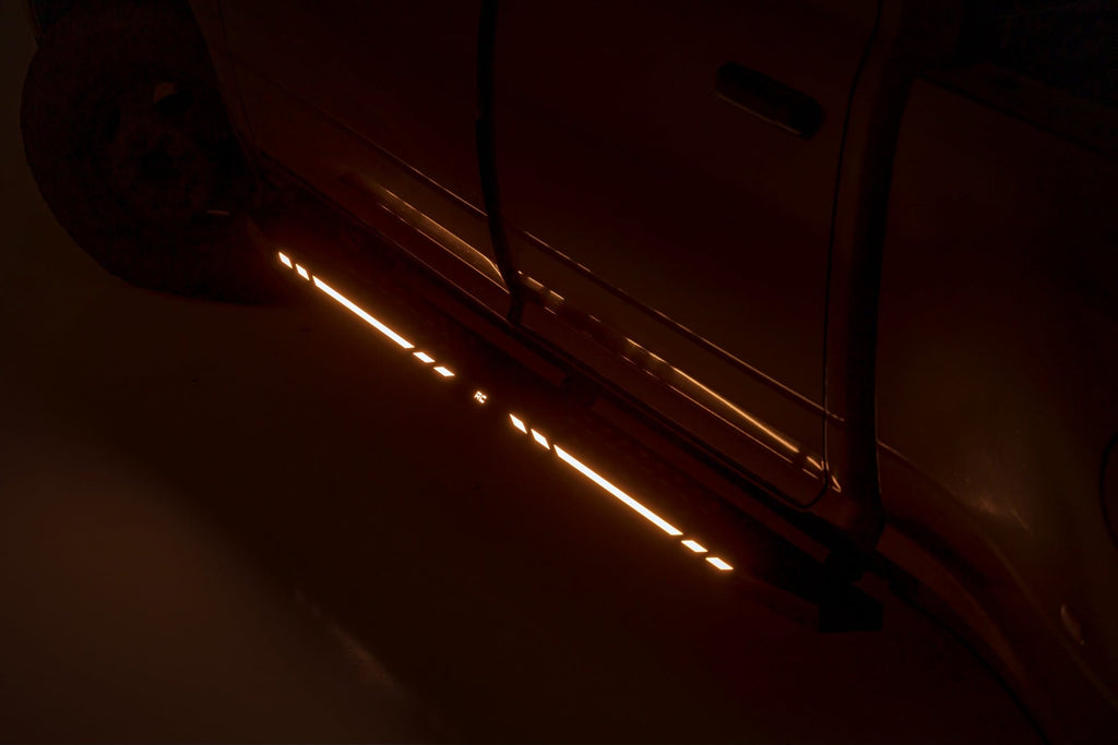AC2 Running Boards | Amber/White | Crew Cab | Ram 1500/2500/3500 2WD/4WD (2010-2025 & Classic) by Rough Country