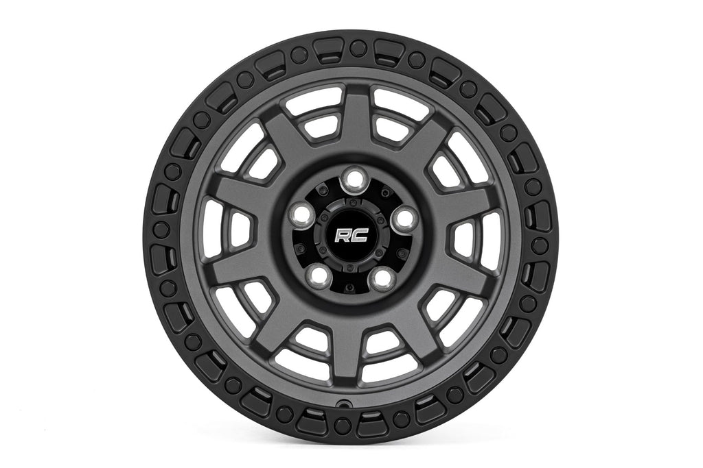 Rough Country 85 Series Wheel | One-Piece | Gunmetal Gray/Black | 15x8 | 5x5.5 | -19mm by Rough Country