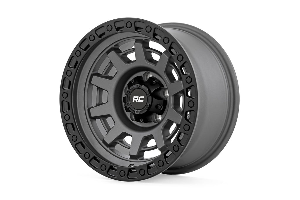 Rough Country 85 Series Wheel | One-Piece | Gunmetal Gray/Black | 15x8 | 5x4.5 | -19mm by Rough Country