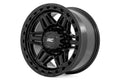 Rough Country 76 Series Wheel | Simulated Beadlock | Gloss Black | 17x9 | 8x6.5 | -12mm by Rough Country