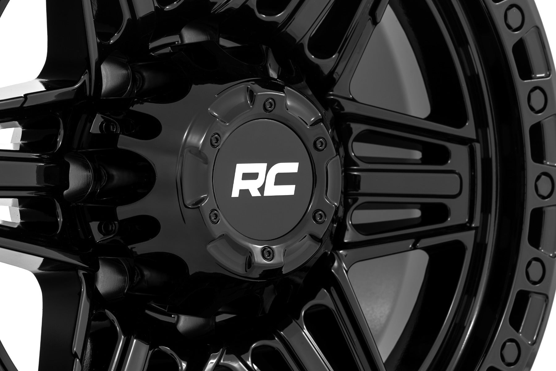 Rough Country 76 Series Wheel | Simulated Beadlock | Gloss Black | 17x9 | 5x5.5 | +0mm by Rough Country