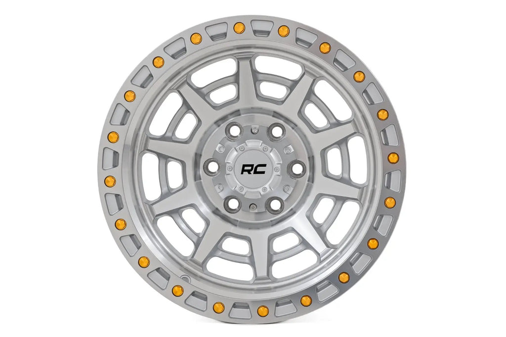 Rough Country 85 Series Wheel | Simulated Beadlock | Full Machine | 17x9 | 5x5 | -12mm by Rough Country
