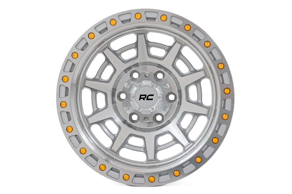 Rough Country 85 Series Wheel | Simulated Beadlock | Full Machine | 17x9 | 5x4.5 | -12mm by Rough Country