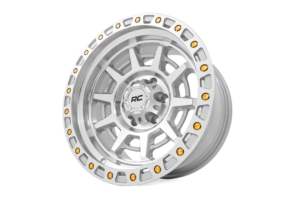 Rough Country 85 Series Wheel | Simulated Beadlock | Full Machine | 17x9 | 5x4.5 | -12mm by Rough Country