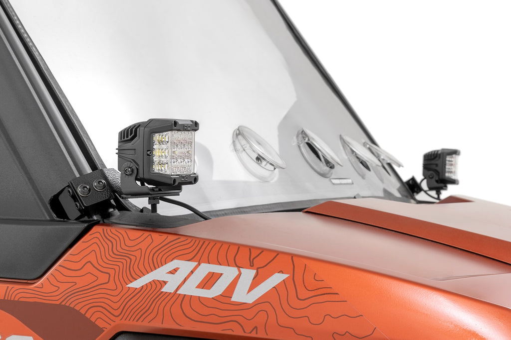LED Light Kit | Front Mount | 2" Black Pair | Polaris XPEDITION XP by Rough Country