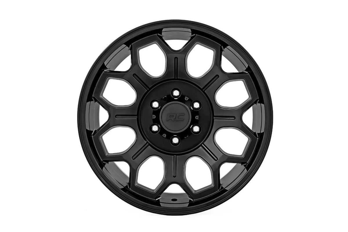 Rough Country 77 Series Wheel | One-Piece | Semi Gloss Black | 20x9 | 6x135 | 0mm by Rough Country