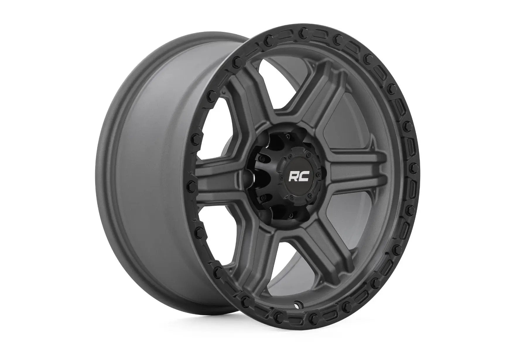 Rough Country 79 Series Wheel | One-Piece | Gunmetal Gray w/Black Ring | 17x8.5 | 6x5.5 | 0mm by Rough Country