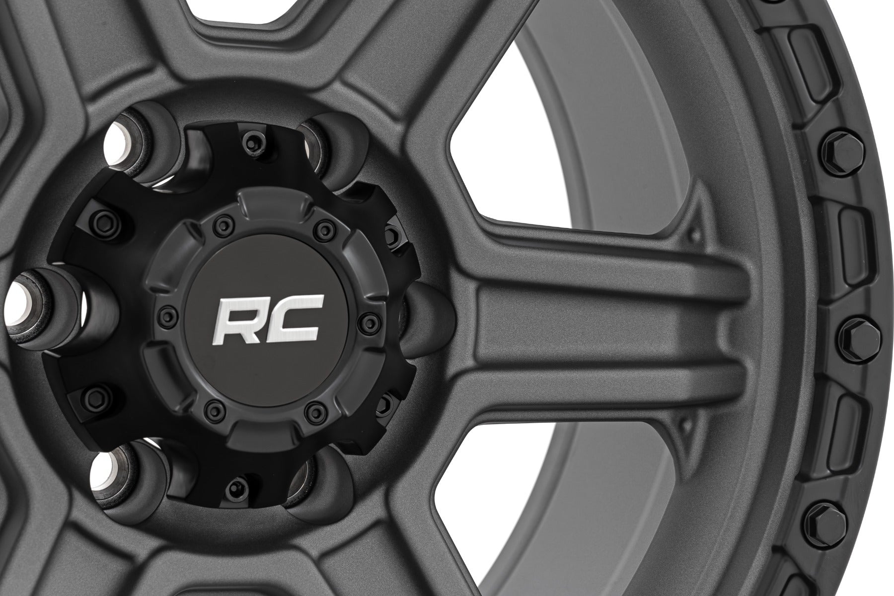 Rough Country 79 Series Wheel | One-Piece | Gunmetal Gray w/Black Ring | 17x8.5 | 6x5.5 | 0mm by Rough Country