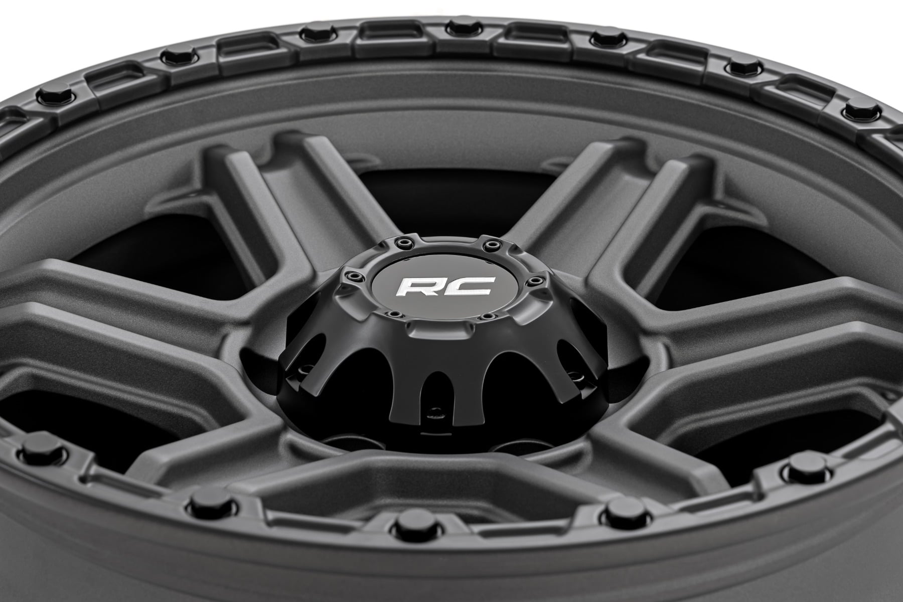 Rough Country 79 Series Wheel | One-Piece | Gunmetal Gray w/Black Ring | 17x8.5 | 6x5.5 | 0mm by Rough Country