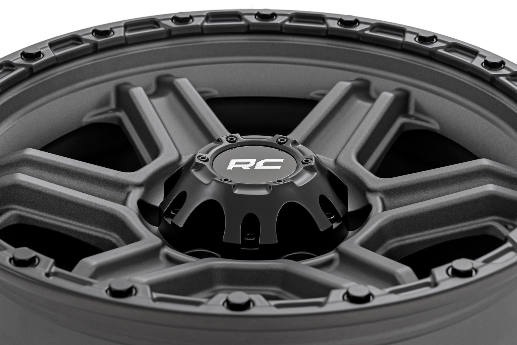Rough Country 79 Series Wheel | One-Piece | Gunmetal Gray w/Black Ring | 17x8.5 | 6x5.5 | 0mm by Rough Country