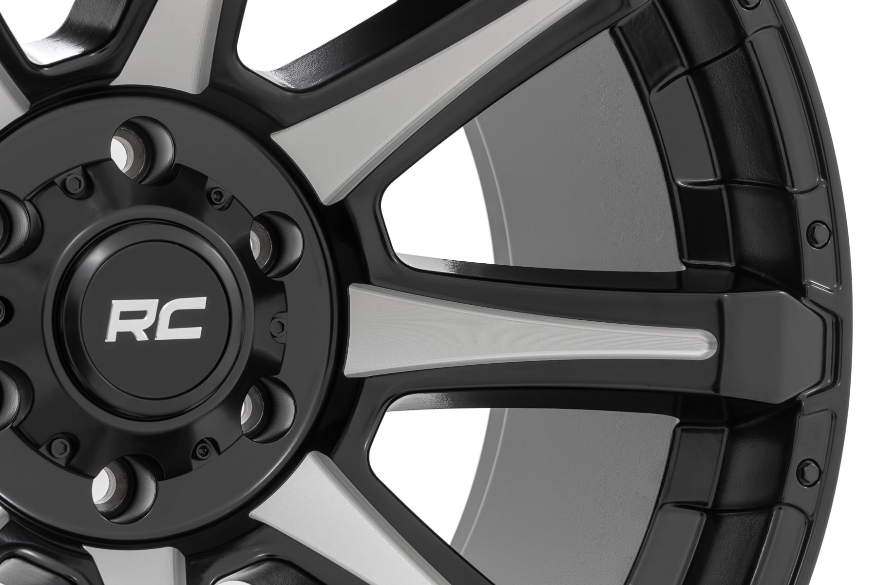 Rough Country 81 Series Wheel | One-Piece | Semi Gloss Black w/machined spokes | 20x9 | 5x150 | +18m by Rough Country
