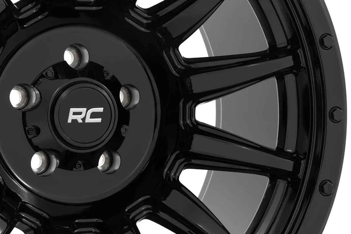 Rough Country 90 Series Wheel | One-Piece | Gloss Black | 18x9 | 6x5.5 | -12mm by Rough Country