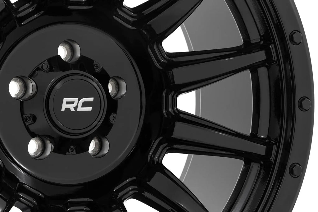 Rough Country 90 Series Wheel | One-Piece | Gloss Black | 20x9 | 6x5.5 | 0mm by Rough Country