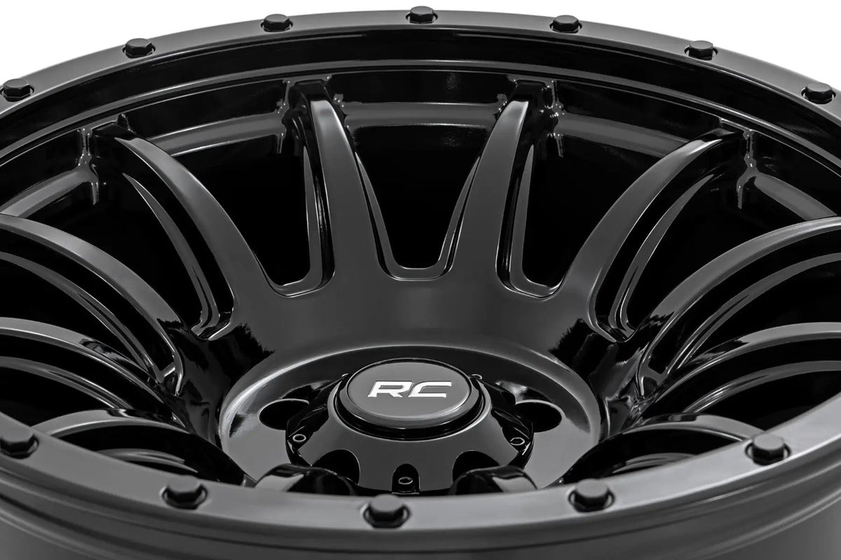 Rough Country 90 Series Wheel | One-Piece | Gloss Black | 20x9 | 6x5.5 | -12mm